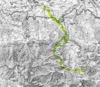 Trail map for San Gorgonio Mountain hike