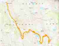 Trail map for hike of Sequoia National Park