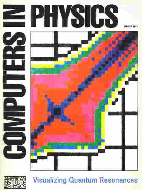 Quantum chaos article by Marshall Burns on cover of Computers in Physics, 1992